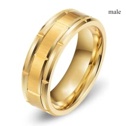 Fashion Couple Rings Vintage Stainless Steel Men Wedding Ring Elegant Women Square Cut Zircon Rings Set Engagement Jewelry Gifts