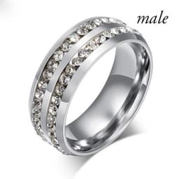 Fashion Couple Rings Vintage Stainless Steel Men Wedding Ring Elegant Women Square Cut Zircon Rings Set Engagement Jewelry Gifts