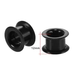 1Pair 3mm-40mm Black Silicone Ear Plugs and Tunnels Flexible Double Flared Flesh Ear Piercings Earlets Expander Stretchers