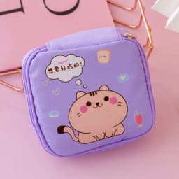 Women Sanitary Napkin Tampon Storage Bag Cute Sanitary Pad Pouches Portable Makeup Lipstick Key Earphone Data Cables Organizer