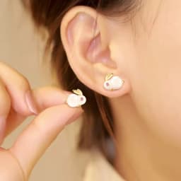 Fashion Shiny Zircon Rabbit Stud Earrings For Women Lovely Animal Bunny Rhinestone Earring Wedding Party New Year Jewelry