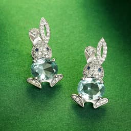 Fashion Shiny Zircon Rabbit Stud Earrings For Women Lovely Animal Bunny Rhinestone Earring Wedding Party New Year Jewelry