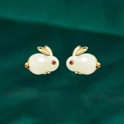 Fashion Shiny Zircon Rabbit Stud Earrings For Women Lovely Animal Bunny Rhinestone Earring Wedding Party New Year Jewelry