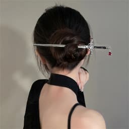 2022 New Punk Ruby Pendant Sword Hairpin Chinese Simple Hair Sticks for retro Women girl Hairstyle Hair Dish Accessories Trendy