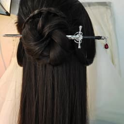 2022 New Punk Ruby Pendant Sword Hairpin Chinese Simple Hair Sticks for retro Women girl Hairstyle Hair Dish Accessories Trendy