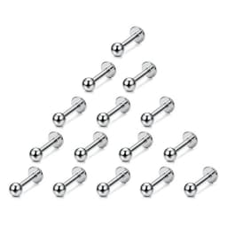 15PCS 16G Stainless Steel Lip Rings Labret Nose Studs Piercing Labret Monroe Nose Studs Ear Tragus Helix Earring 6/8/10/12mm