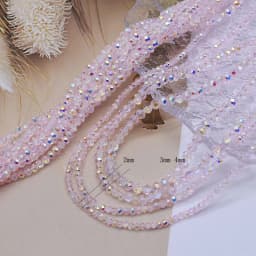 New 2 3 4mm Dyeing Rondelle Crystal Glass Beads Summer Color Faceted Loose Spacer Glass Beads for Jewelry Making DIY Necklace