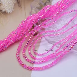 New 2 3 4mm Dyeing Rondelle Crystal Glass Beads Summer Color Faceted Loose Spacer Glass Beads for Jewelry Making DIY Necklace