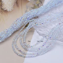 New 2 3 4mm Dyeing Rondelle Crystal Glass Beads Summer Color Faceted Loose Spacer Glass Beads for Jewelry Making DIY Necklace