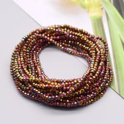 New 2 3 4mm Dyeing Rondelle Crystal Glass Beads Summer Color Faceted Loose Spacer Glass Beads for Jewelry Making DIY Necklace