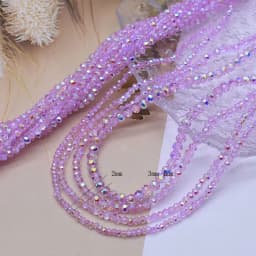 New 2 3 4mm Dyeing Rondelle Crystal Glass Beads Summer Color Faceted Loose Spacer Glass Beads for Jewelry Making DIY Necklace