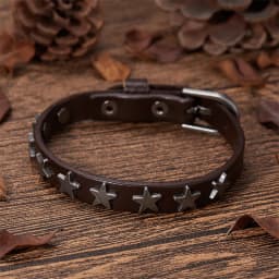 Classic Simple Fashion Leather Bracelets Men Women Punk Buckle Star Leather Wrap Bracelet & Bangle Couple Wristband Jewelry Gift