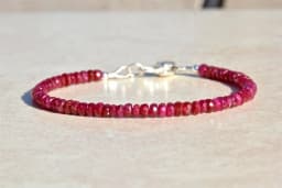 Natural Ruby Bracelet, July Birthstone Bracelet, Beaded Gemstone Bracelet, Genuine Ruby Jewelry, Delicate Jewelry, Handmade