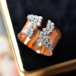 Huitan Trendy Luxury Gold Color Cubic Zirconia Ring for Women Modern Wide Band Finger Ring OL Style Female Jewelry Drop Shipping