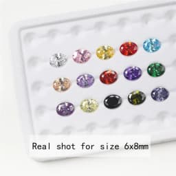 Mix 15 Colors Oval Cut Cubic Zirconia Stone Loose CZ Stones Synthetic Gemstone for Jewelry Making (Size 4x6mm-10x12mm)