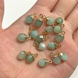 5pcs Natural Stone Oval Faceted Charm Pendant for DIY Jewellery Making Necklace Earrings Gem Pendant Accessory 6x10MM Wholesale