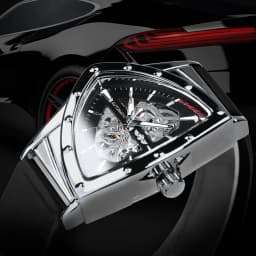 WINNER Sports Triangle Skeleton Automatic Men Watch Luminous Pointers Fashion Rubber Strap Luxury Military Mechanical Watches