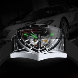 WINNER Sports Triangle Skeleton Automatic Men Watch Luminous Pointers Fashion Rubber Strap Luxury Military Mechanical Watches