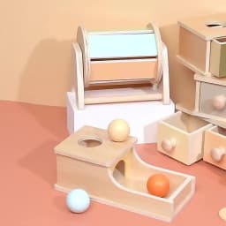 New Montessori Macaroon Color Spinning Drum Match Coin Box Permanent Box Round Rectangular Box Kids Sensory Toys for Baby Gifts