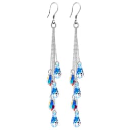 2023 Fashion Crystal Water Drop Tassel Earrings for Women Temperament Colorful Long Earrings Bridal Wedding Party Jewelry Gifts
