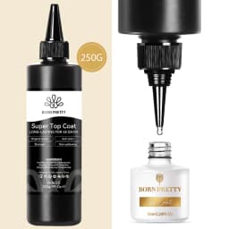 BORN PRETTY 250g Base and Super Top Coat Not Chip Peel Base Gel Glossy Shine Finish Soak off UV LED Drying Long Lasting UV Gel
