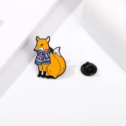 Happy Winter Enamel Pins Custom Bird Cat Fox Turtle Goose Brooches Lapel Badges Animal Sweater Jewelry Gift for Kids Friends