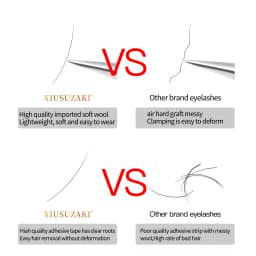 XIUSUZAKI Classic Individual Eyelash Extension Professional Soft Natural Light Matte Black Classic Volume Eyelashes Extensions