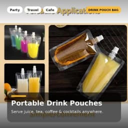 100ml-500ml Travel Drink Spout Pouches Transparent Plastic Bags Sealed Juice Storage Beverage Ice Cold Drink Pouch Portable