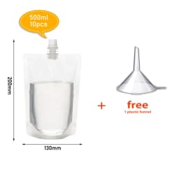 100ml-500ml Travel Drink Spout Pouches Transparent Plastic Bags Sealed Juice Storage Beverage Ice Cold Drink Pouch Portable