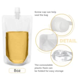 100ml-500ml Travel Drink Spout Pouches Transparent Plastic Bags Sealed Juice Storage Beverage Ice Cold Drink Pouch Portable