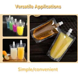 100ml-500ml Travel Drink Spout Pouches Transparent Plastic Bags Sealed Juice Storage Beverage Ice Cold Drink Pouch Portable