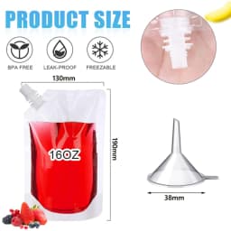 100ml-500ml Travel Drink Spout Pouches Transparent Plastic Bags Sealed Juice Storage Beverage Ice Cold Drink Pouch Portable