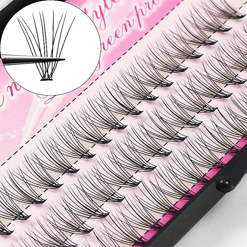 10D Mink Grafting Lashes 1 Box/60 Bundles Russia Natural C Curl False Eyelashes Individual Cluster Eyelash Makeup Wholesale