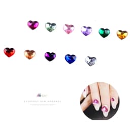1 Box Heart Shape Acrylic Nail Art Decoration Wheel Glitter 3D Design Rhinestone Charm Jewelry Nail Tools