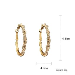 Fashion Jewelry Round Hoop Earrings Shiny Screw Crystal Earrings for Women Statement Earrings Party Gifts