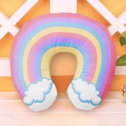Cute Cartoon INS Style Travel Neck Pillow U-Shaped Panda Rainbow Cloud Fruit Inflatable Cushion For Kids Adults Family Friends