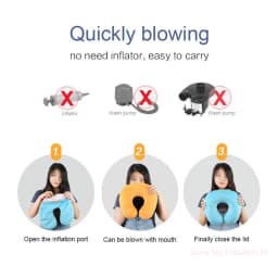 Cute Cartoon INS Style Travel Neck Pillow U-Shaped Panda Rainbow Cloud Fruit Inflatable Cushion For Kids Adults Family Friends