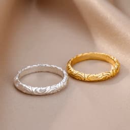 Stainless Steel Rings For Women Men Gold Color Flower Ring Female Male Engagement Wedding Party Finger Jewelry Gift 2026 Trend