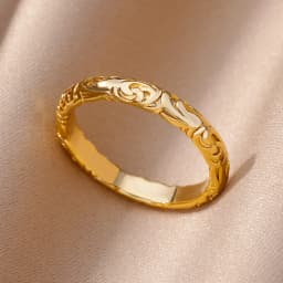 Stainless Steel Rings For Women Men Gold Color Flower Ring Female Male Engagement Wedding Party Finger Jewelry Gift 2026 Trend
