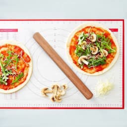 LMETJMA 40cm Wood Rolling Pin Natural Beech Wood Dough Roller French Dumpling Rolling Pin for Baking Pasta Pizza Dough JT119