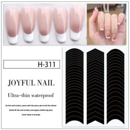 1PC Smile Stickers Wave Line Three-in-one Nail Stickers Tool Jewelry Nail Polish Glue Spray Stickers New Manicure French Sticker