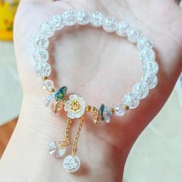 Korean New Sweet Daisy Flower Bracelet For Women Colorful Crystal Beaded Elastic Rope Bracelets Party Wedding Jewelry Gifts