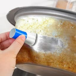 ​​2-Pack Powerful Pot Brush - Stainless Steel Bristle Brush for Stubborn Stains, with Handle, Rust-Proof Dishwashing Tools​​