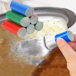 ​​2-Pack Powerful Pot Brush - Stainless Steel Bristle Brush for Stubborn Stains, with Handle, Rust-Proof Dishwashing Tools​​
