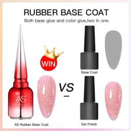 AS Rubber Base Coat UV Gel Colorful Gel Nail Polish Semi Permanent Tempered Top Coat UV LED Nail Art Manicure Nail Varnish