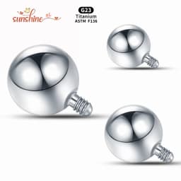 1PCS Internally Threaded Ball Titanium Replacement Ball Tongue Lip Barbell Eyebrow Earring Piercings Dermal Anchor Accessories