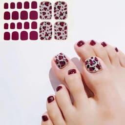 22Tips/Sheet Nail Sticker Adhesive Toenail Art Polish Tips French Glitter Sequins Nail Wraps Strips Easy Toenail Sticker