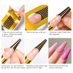 French Nail Form Tips Acrylic UV Gel Extension Curl Form Extension Nail Sticker Art Guide Mold Manicure Nail Art Tools