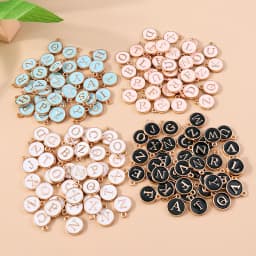 10pcs Cute Mini White Alphabet 26 Letters Charms Pendants for DIY Name Jewelry Necklace Bracelet Earrings Happy Birthday Gifts