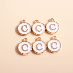 10pcs Cute Mini White Alphabet 26 Letters Charms Pendants for DIY Name Jewelry Necklace Bracelet Earrings Happy Birthday Gifts